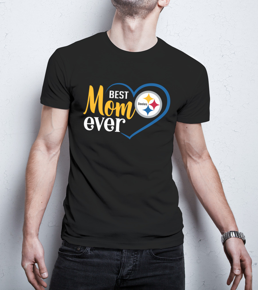 Pittsburgh Steelers Best Mom Ever Heart T-Shirt