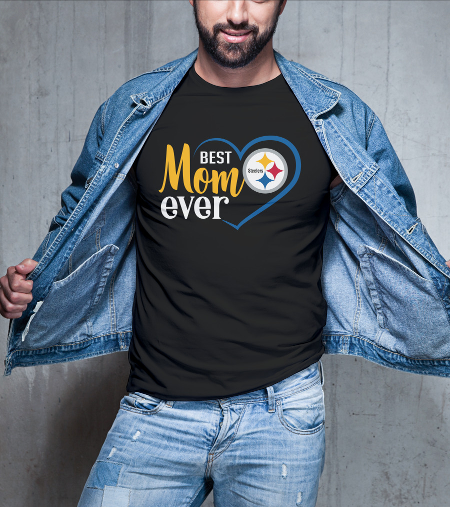 Pittsburgh Steelers Best Mom Ever Heart T-Shirt
