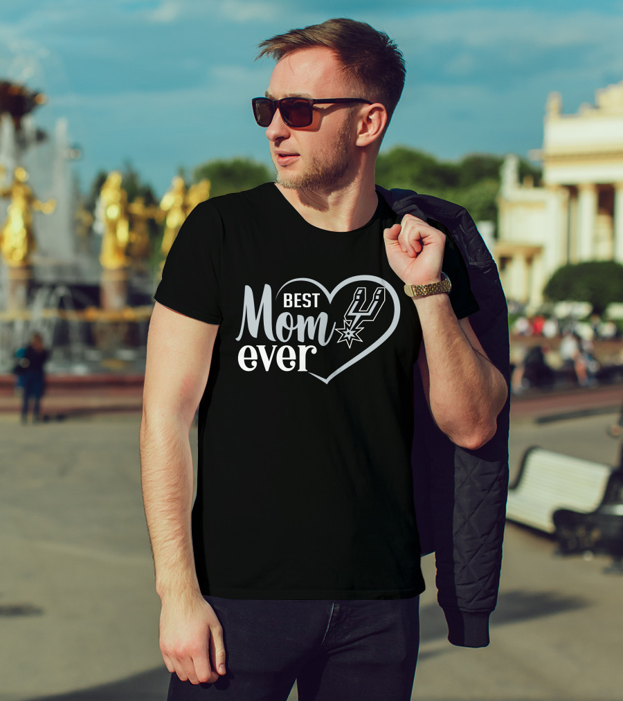 San Antonio Spurs Best Mom Ever Heart T-Shirt