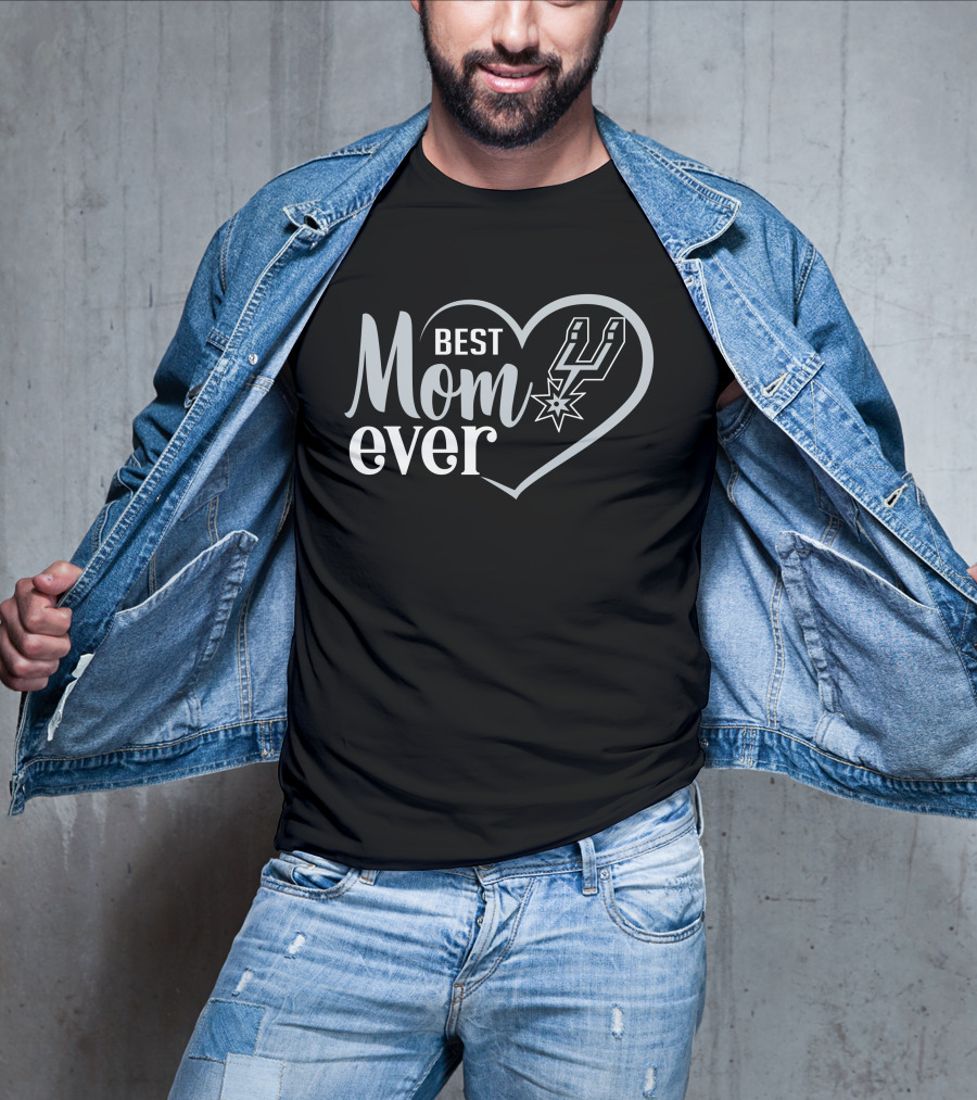 San Antonio Spurs Best Mom Ever Heart T-Shirt