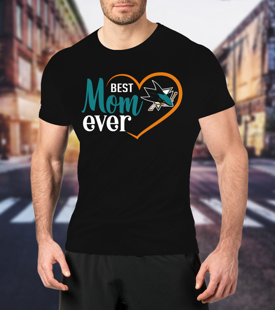 San Jose Sharks Best Mom Ever Heart T-Shirt