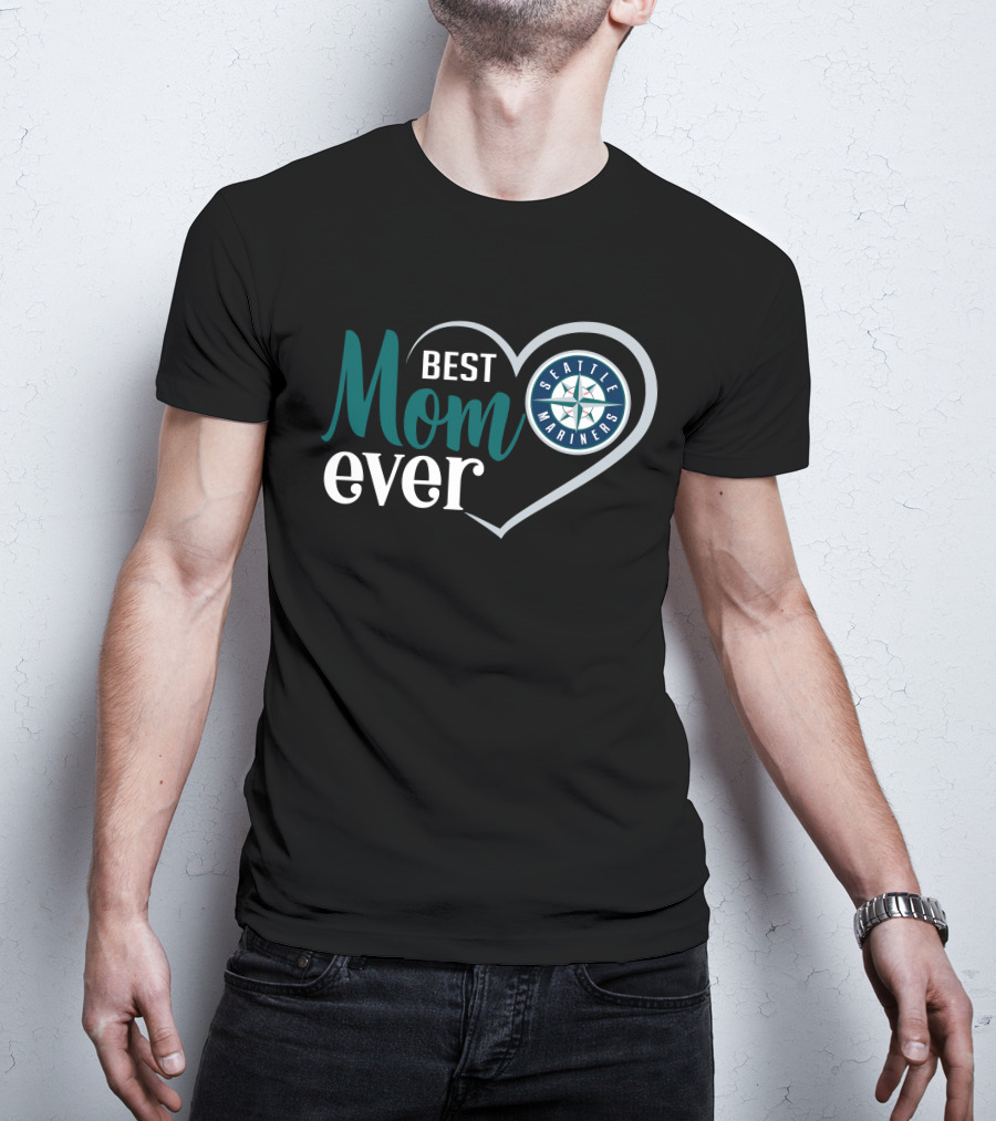 Seattle Mariners Best Mom Ever Heart T-Shirt