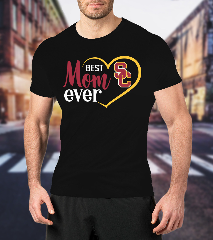 Usc Trojans Best Mom Ever Heart T-Shirt