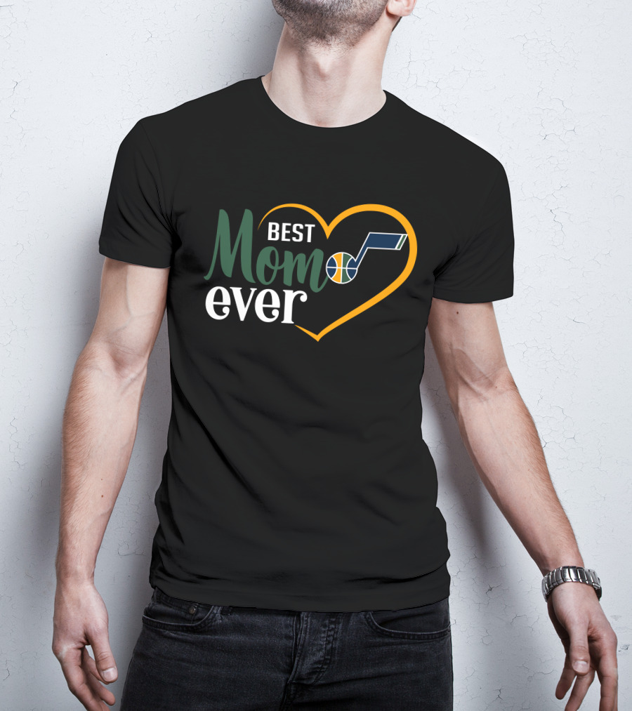 Utah Jazz Best Mom Ever Heart T-Shirt