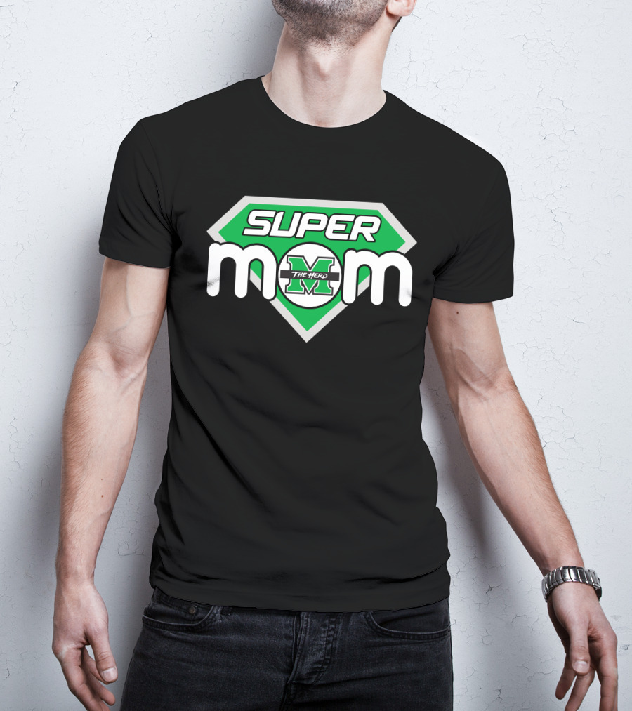 Marshall Thundering Herd Super Mom Logo With The Herd T-Shirt