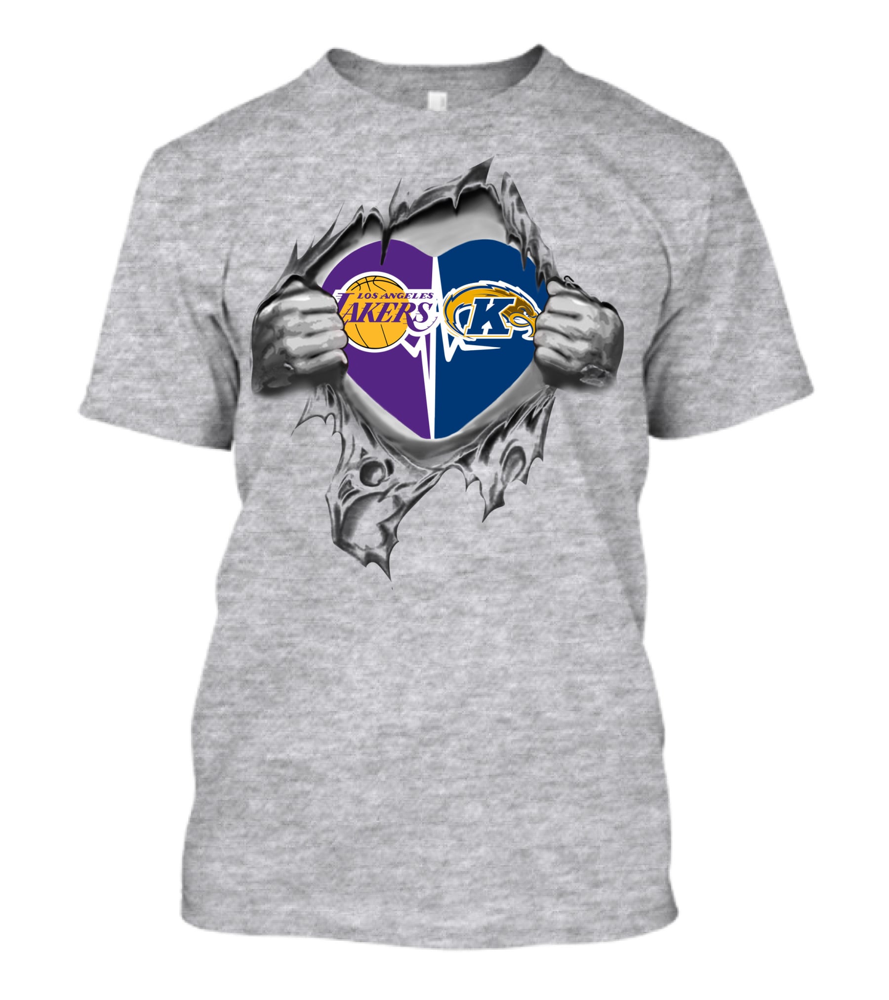 Los Angeles Lakers Kent State Golden Flashes Heart T-Shirt