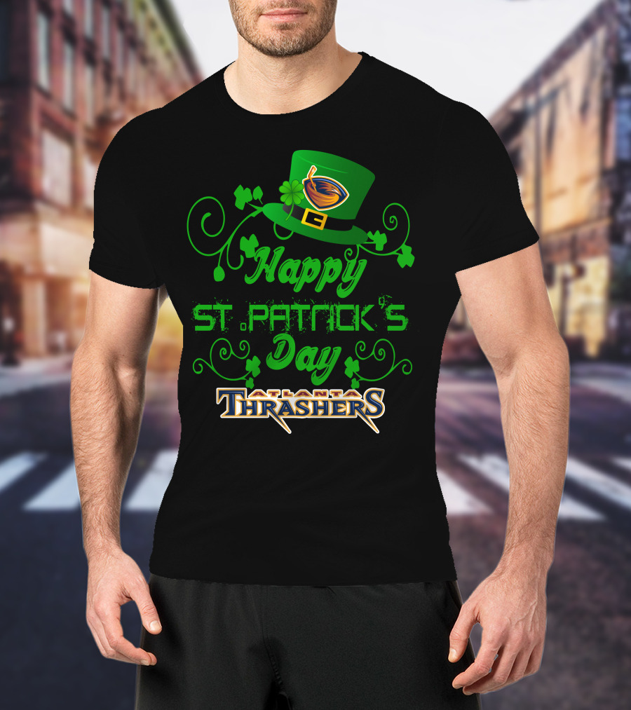 Atlanta Thrashers Happy St Patrick's Day Shamrock Hockey Hat T-Shirt