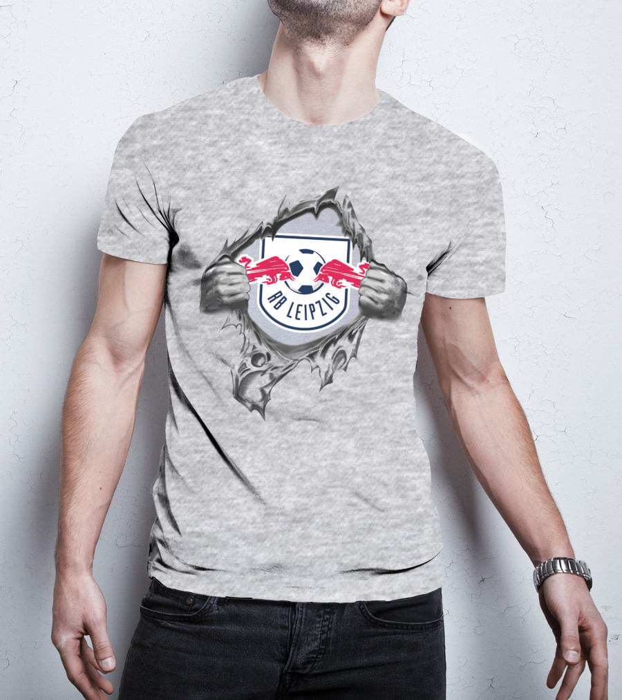 Rb Leipzig Super Fan Tearing Through Soccer Shield 288 T-Shirt