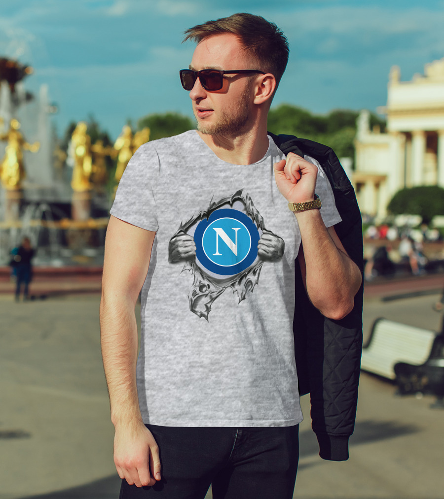 Napoli Super Fan Torn Reveal Logo T-Shirt