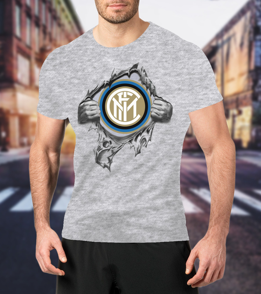 Inter Milan Super Fan 296 Iconic Club Logo Tear T-Shirt