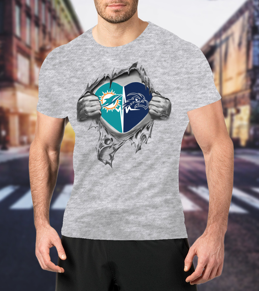 Dolphins North Florida Ospreys Heart T-Shirt