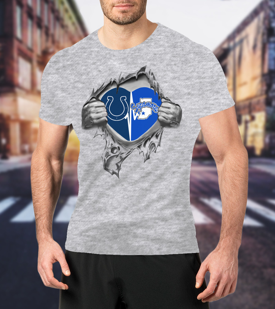 Colts Indiana State Sycamores Heart T-Shirt