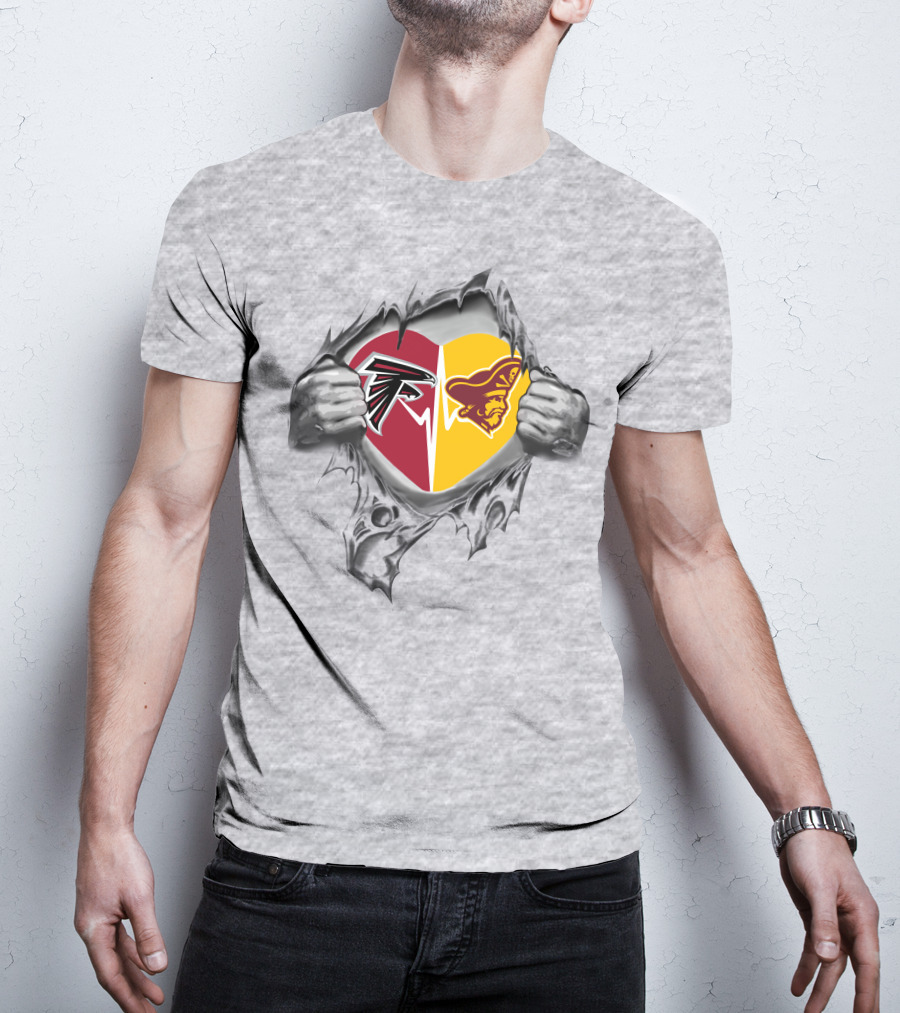 Falcons Armstrong Atlantic St Pirates Heart T-Shirt