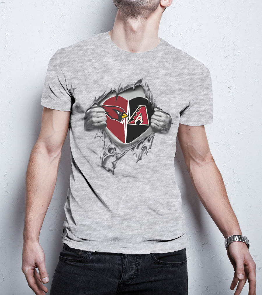Cardinals Arizona Diamondbacks Heart Fan Pride T-Shirt