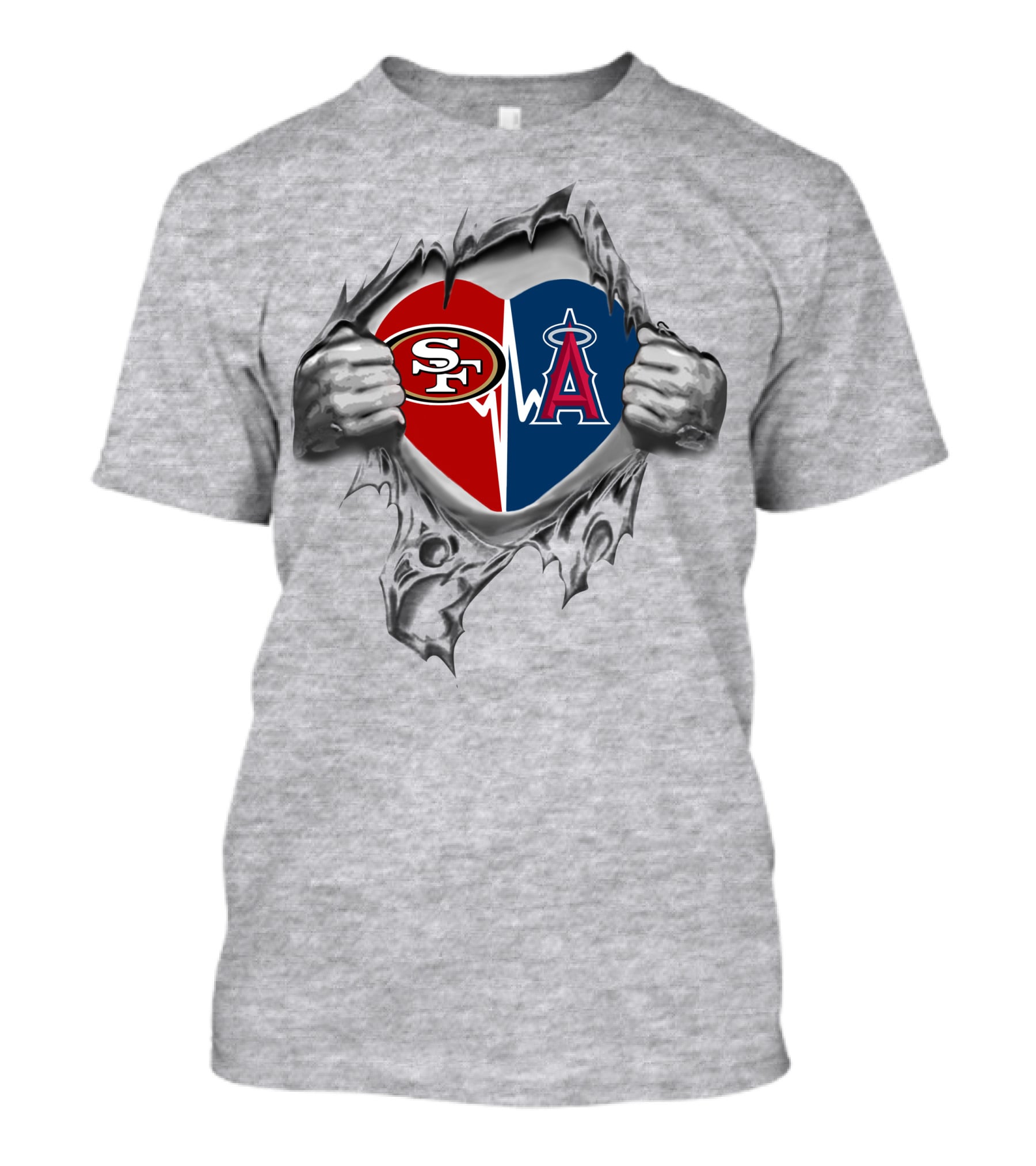49ers Los Angeles Angels Heart T-Shirt