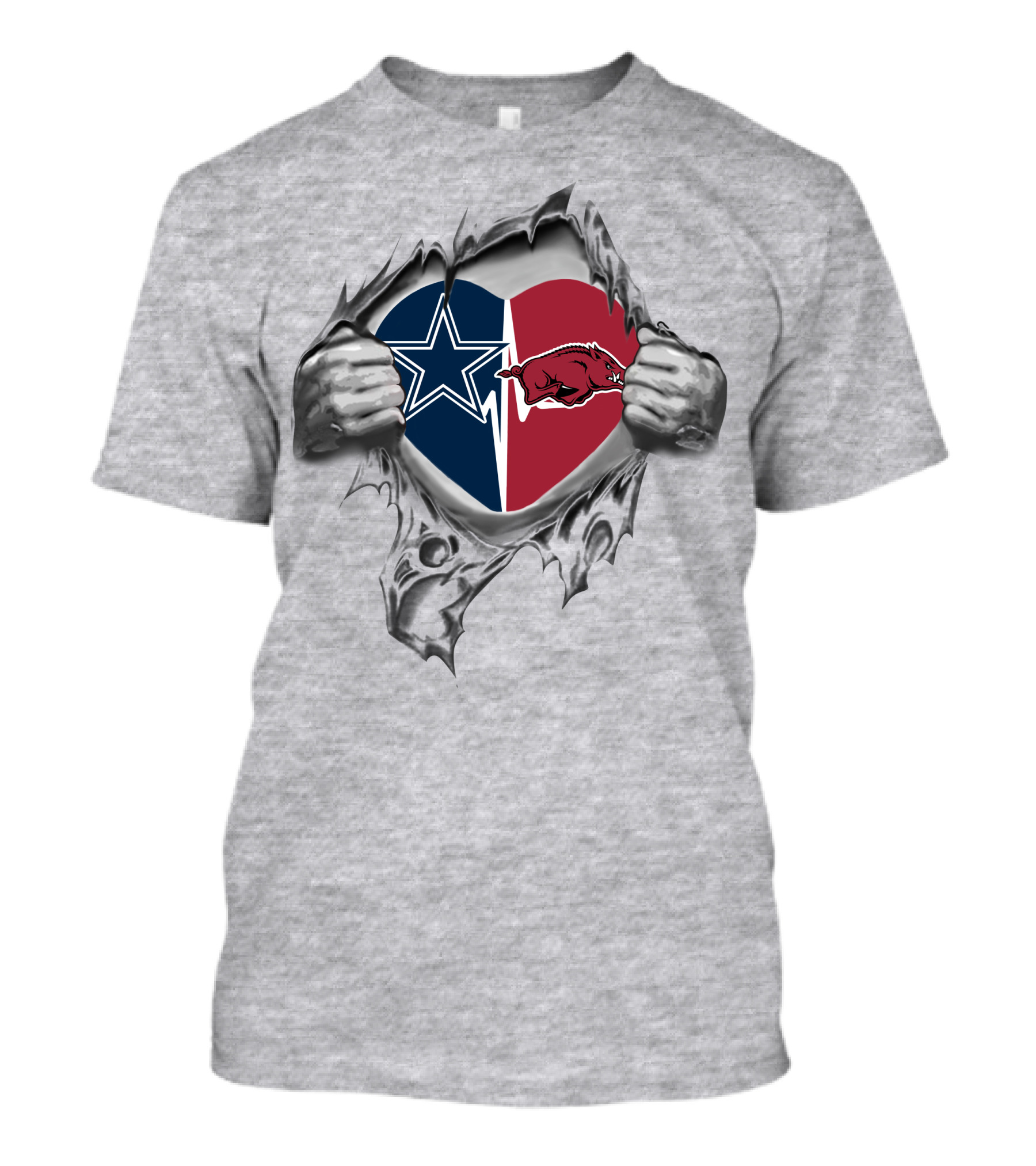 Dallas Cowboys Arkansas Razorbacks Heart T-Shirt