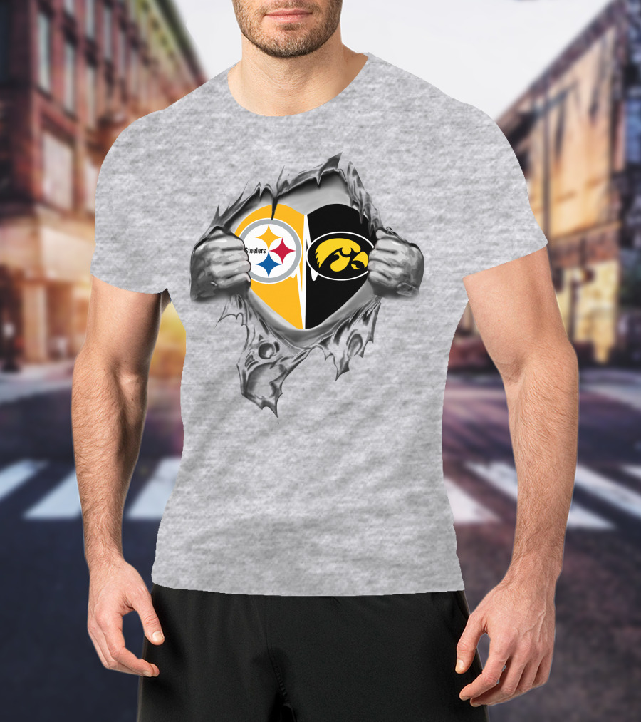 Pittsburgh Steelers Iowa Hawkeyes It's In My Heart Fan Passion T-Shirt