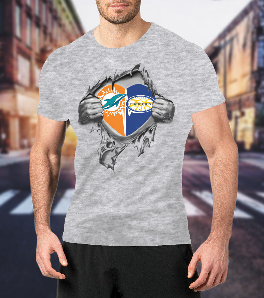 Dolphins Miami Fusion It's In My Heart Football Fan Loyalty T-Shirt