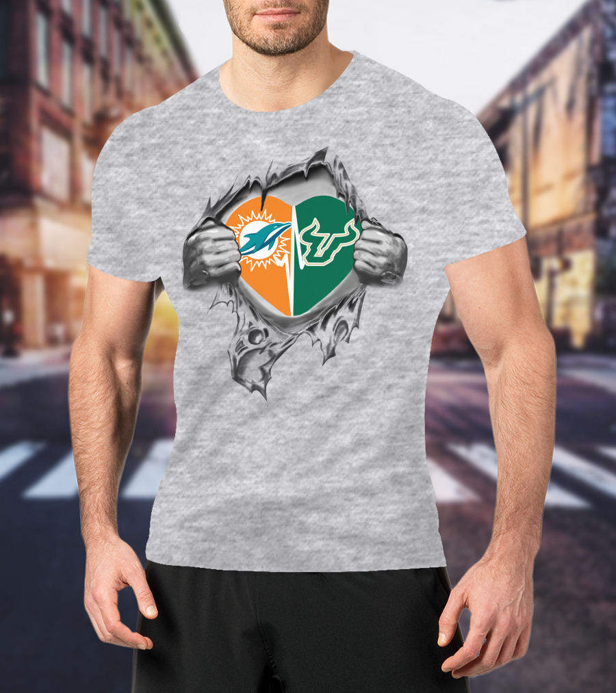 Dolphins South Florida Bulls It's In My Heart T-Shirt
