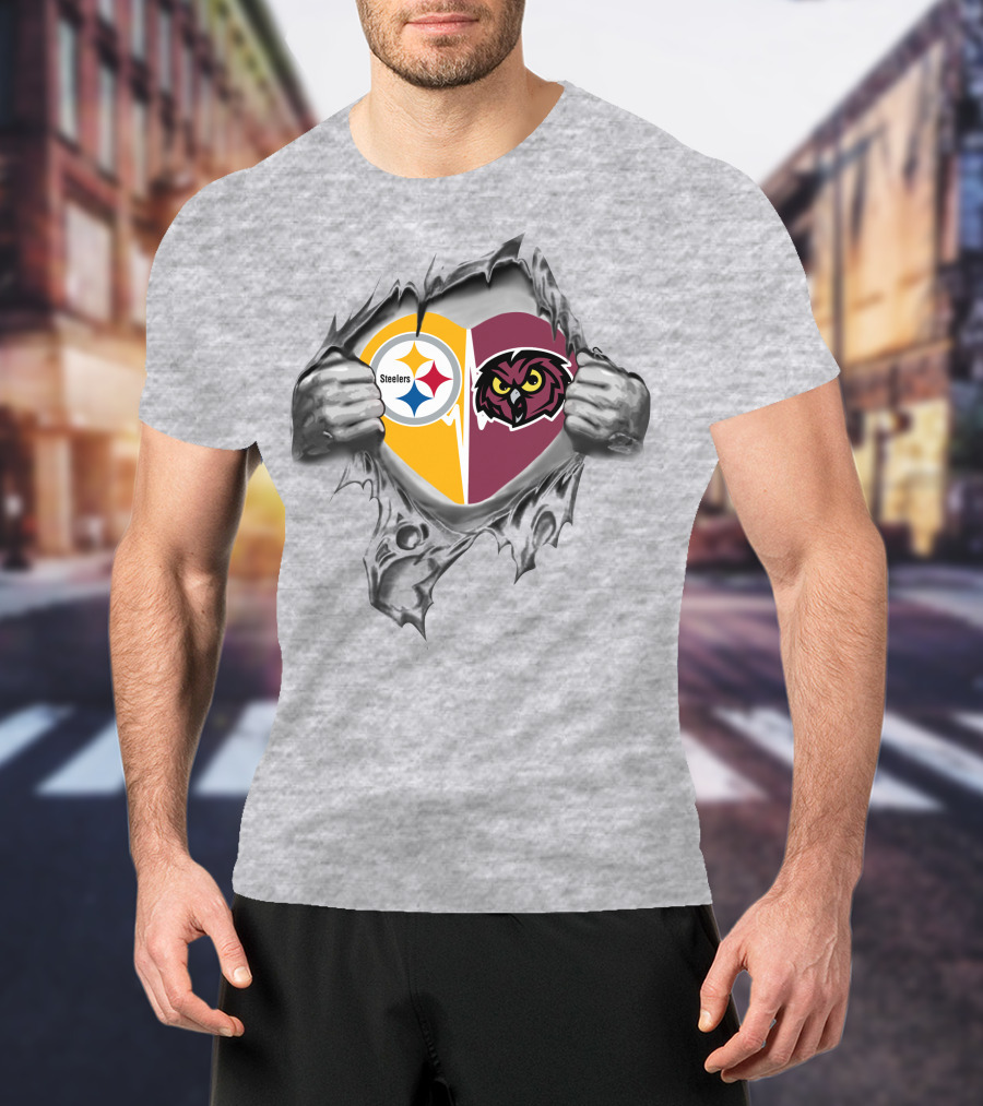 Steelers Temple Owls Heart In My Hands T-Shirt