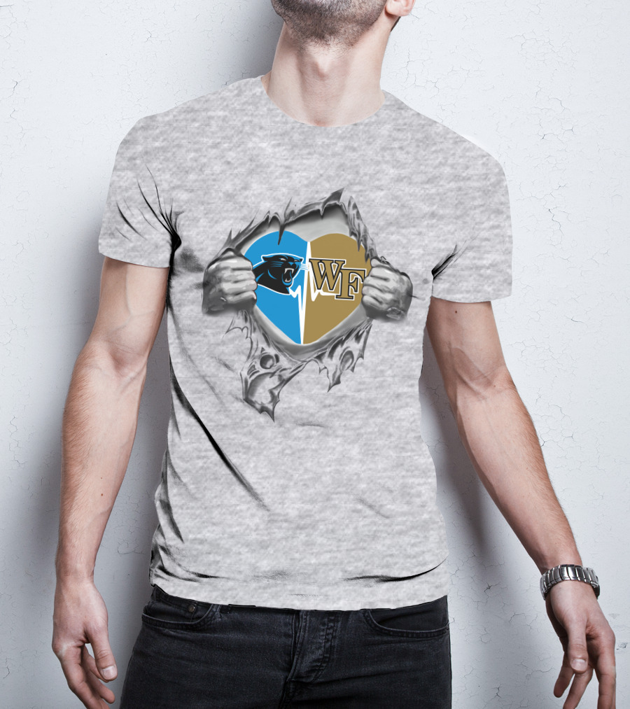 Panthers Wake Forest Heart Divided Loyalty 181 T-Shirt