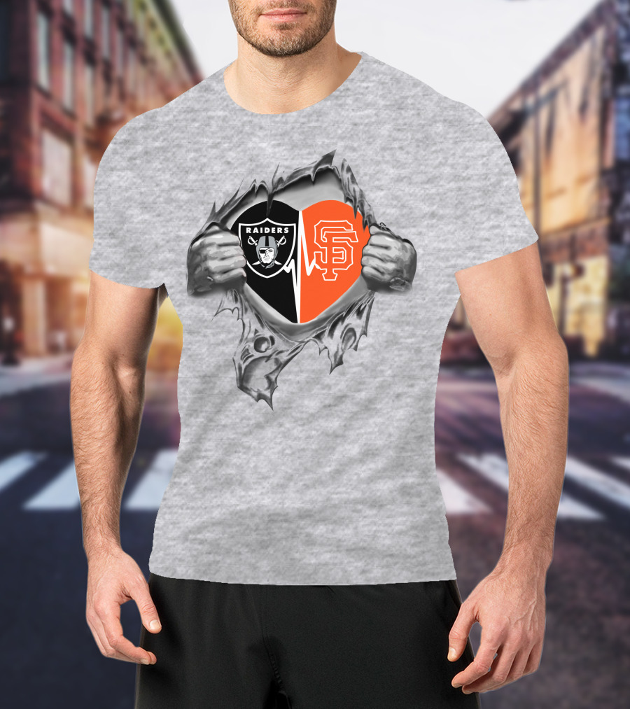 San Francisco Giants Raiders Heart Logo 315 T-Shirt