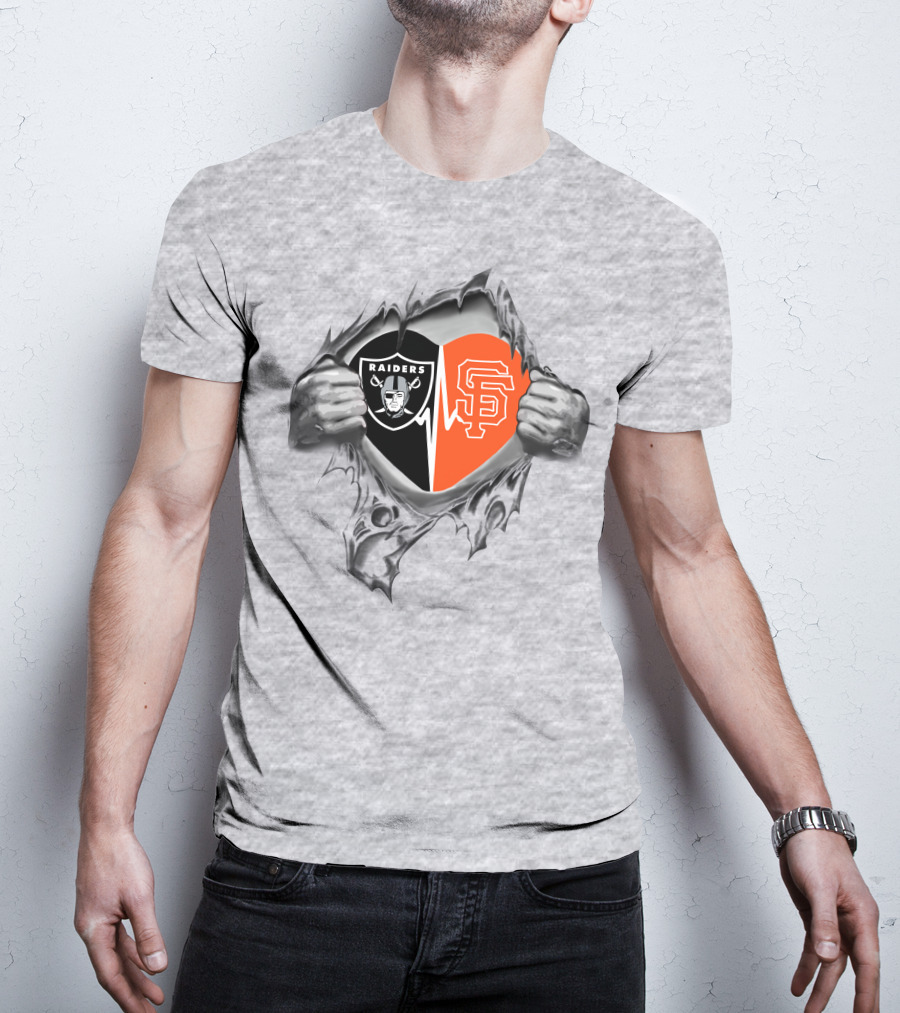 San Francisco Giants Raiders Heart Logo 315 T-Shirt