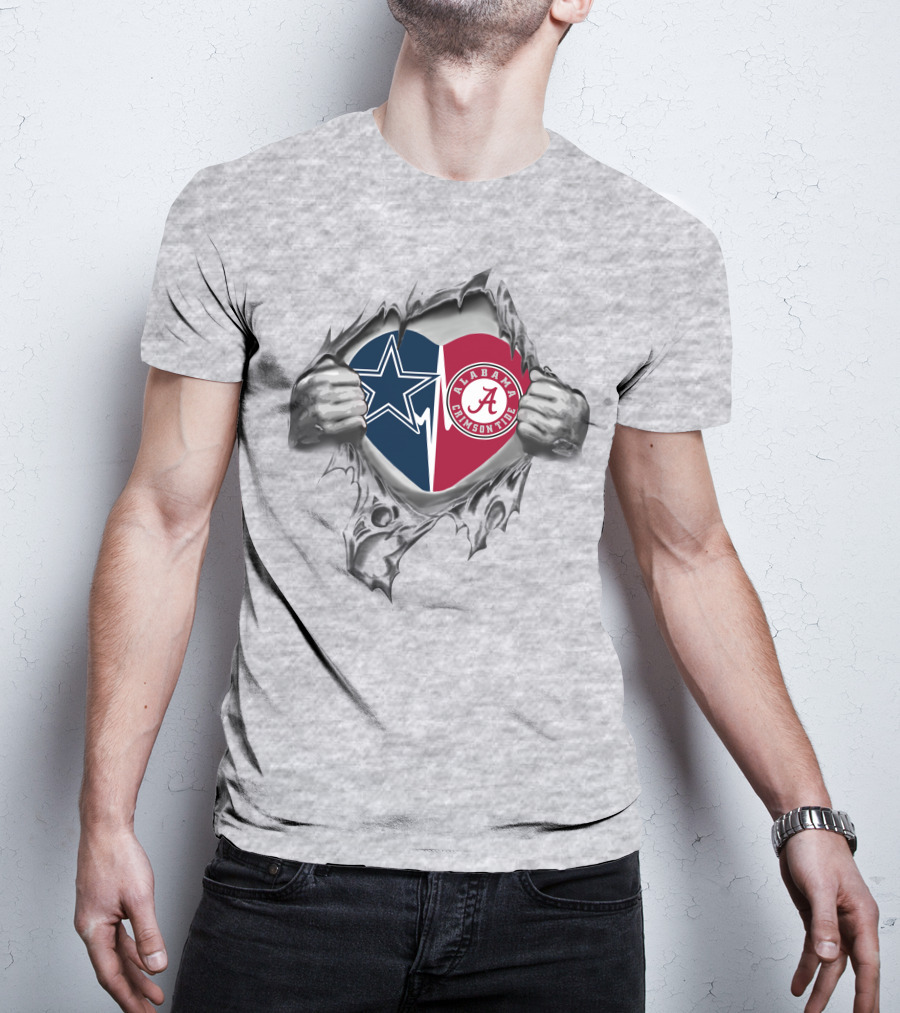 Dallas Cowboys Alabama Crimson Tide Heart In My Hands T-Shirt
