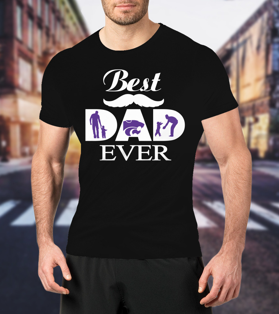 Best Dad Ever Kansas State Wildcats Dad Silhouette T-Shirt