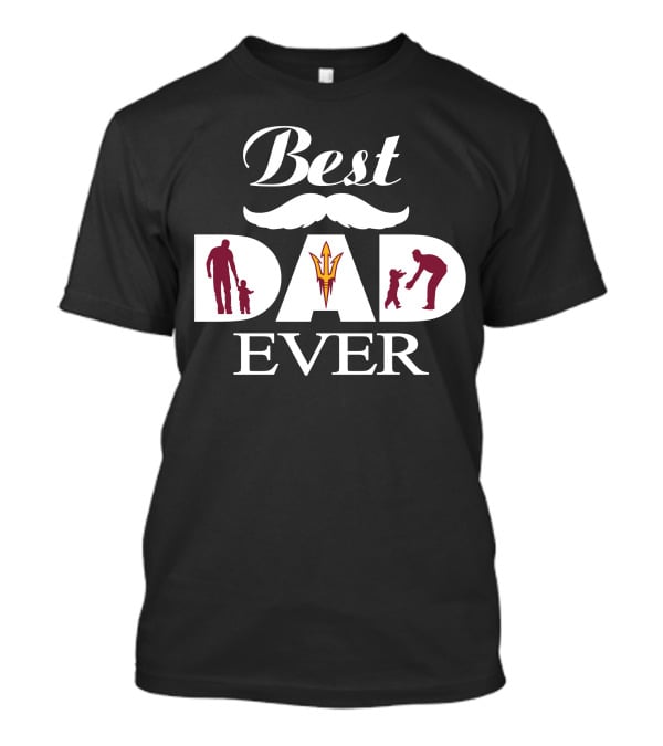 Arizona State Sun Devils Best Dad Ever Fathers Mustache Silhouette T-Shirt