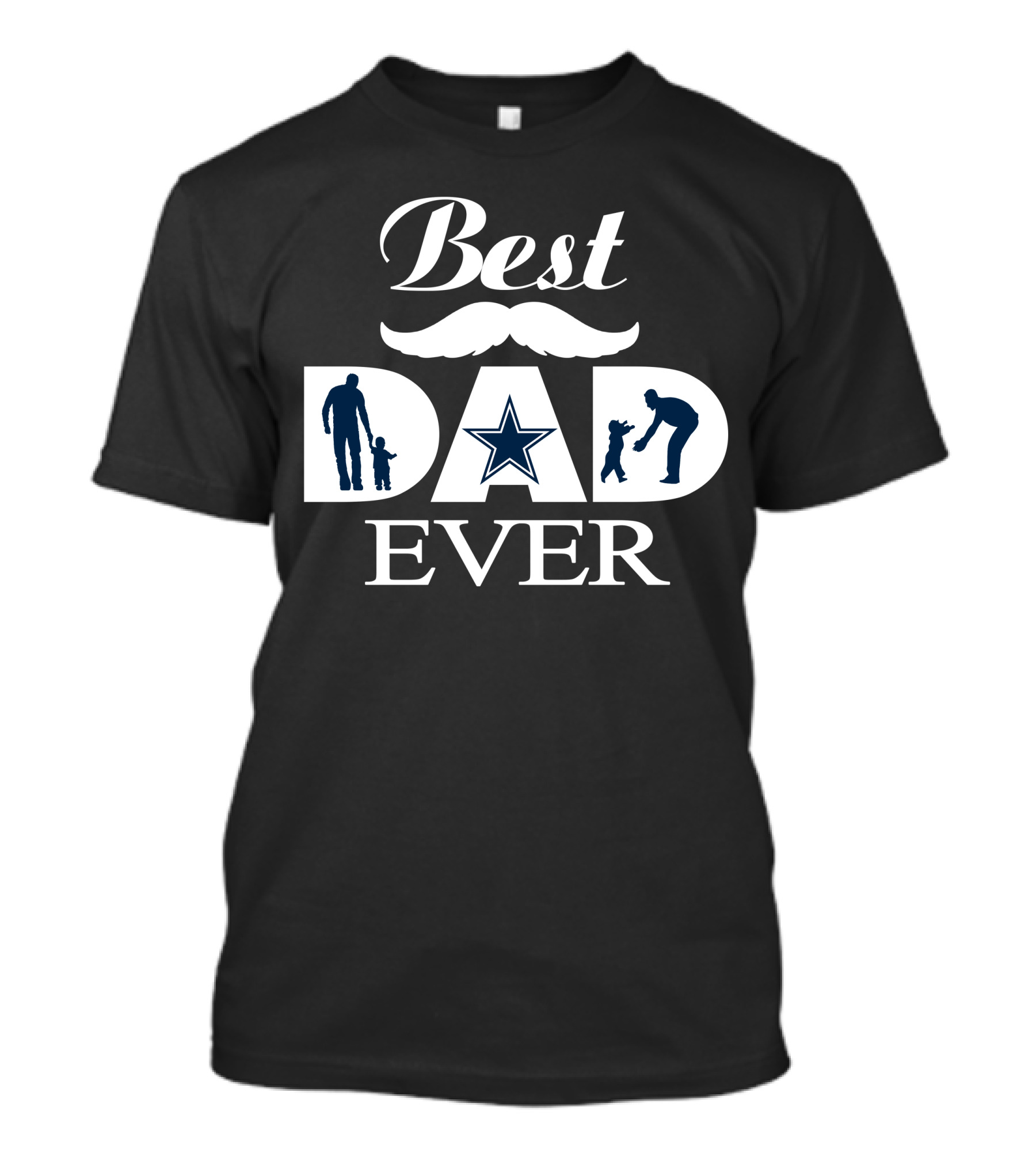 Dallas Cowboys Best Dad Ever Star Logo Men's Father's Day Gift T-Shirt