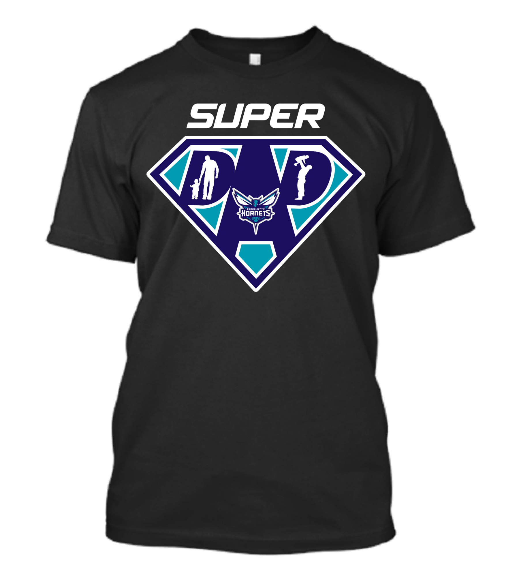 Super Charlotte Hornets Dad Hero Duo T-Shirt