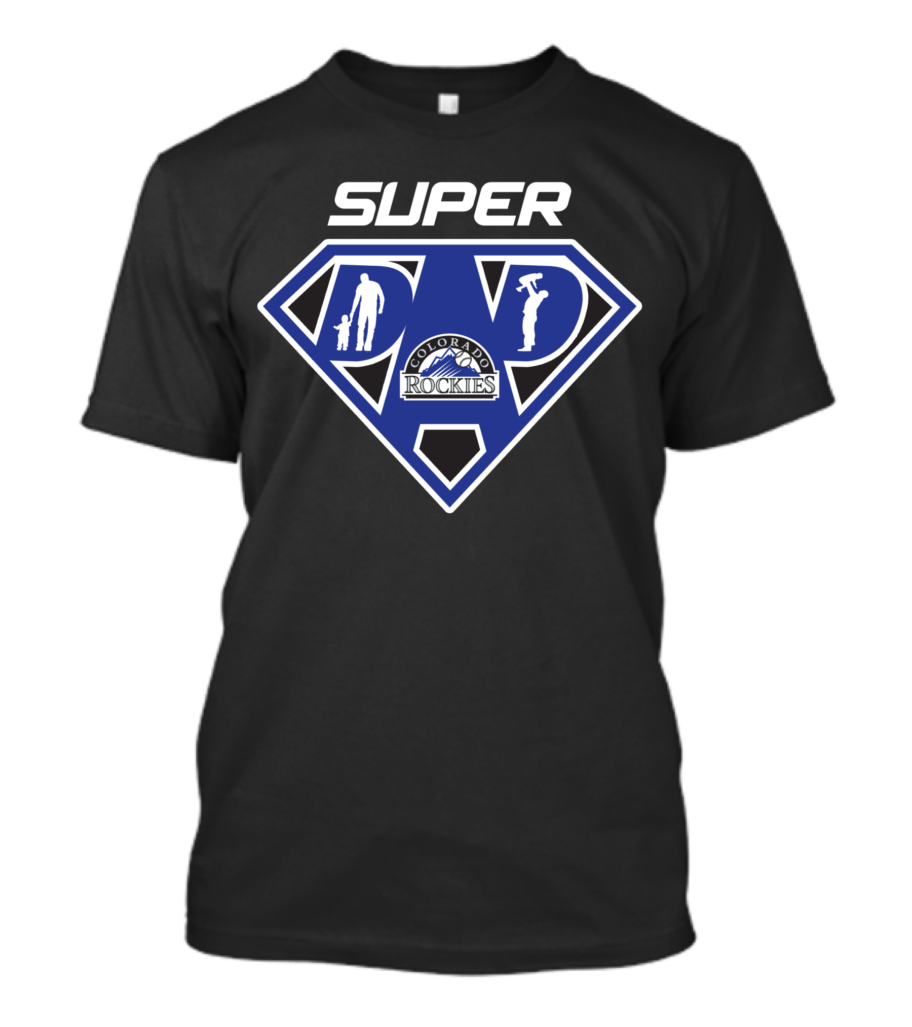 Super Dad Colorado Rockies Logo Hero T-Shirt