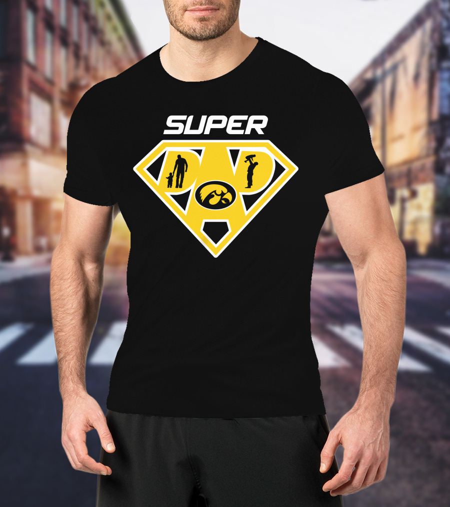 Super Iowa Hawkeyes Dad Icon With Silhouettes T-Shirt