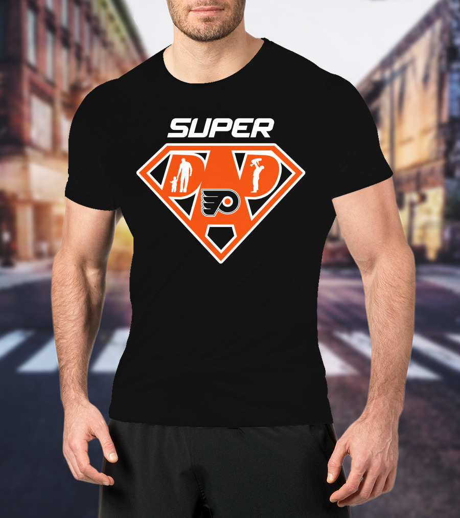 Super Dad Philadelphia Flyers Logo Hero T-Shirt
