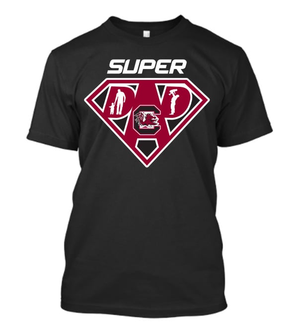 Super South Carolina Gamecocks Dad Hero Logo With Family And Tools T-Shirt