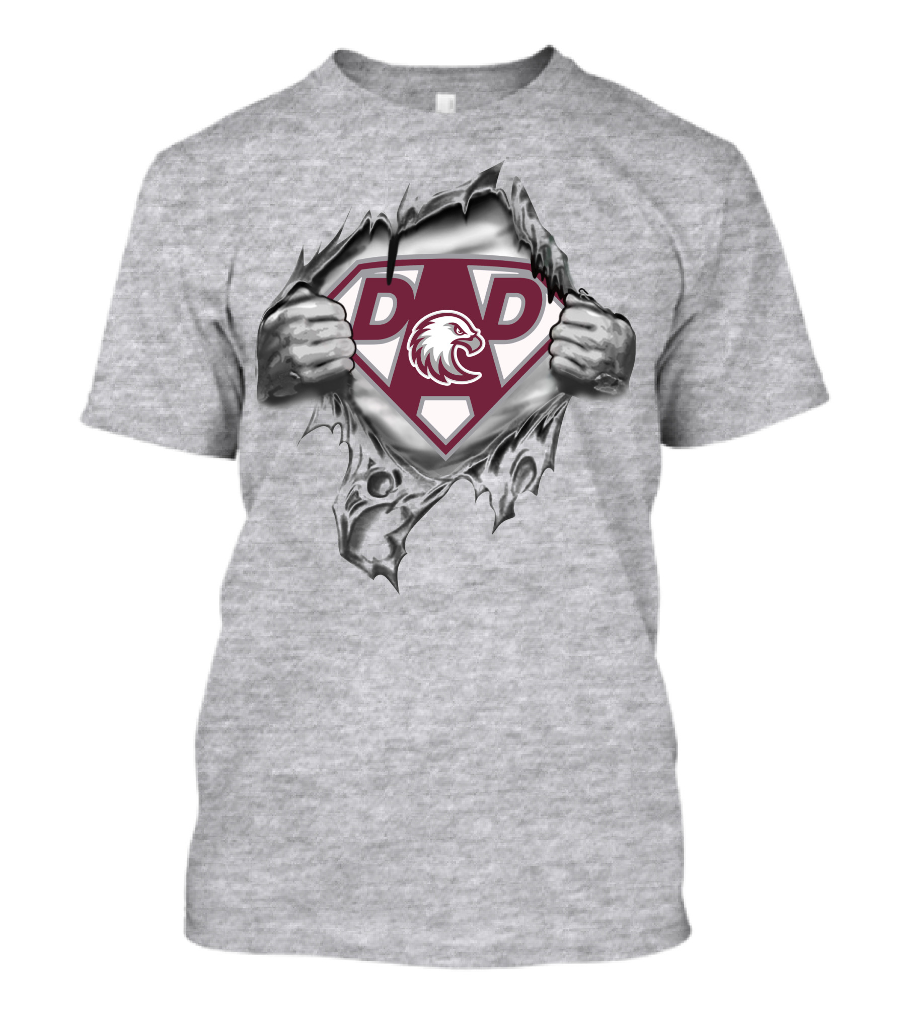 Augsburg Auggies Super Dad Eagle Shield Rip T-Shirt
