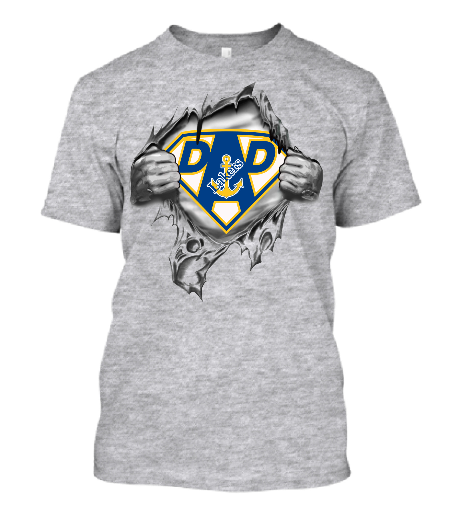 Lake Superior State Lakers Super Dad Shield Superman Hands T-Shirt