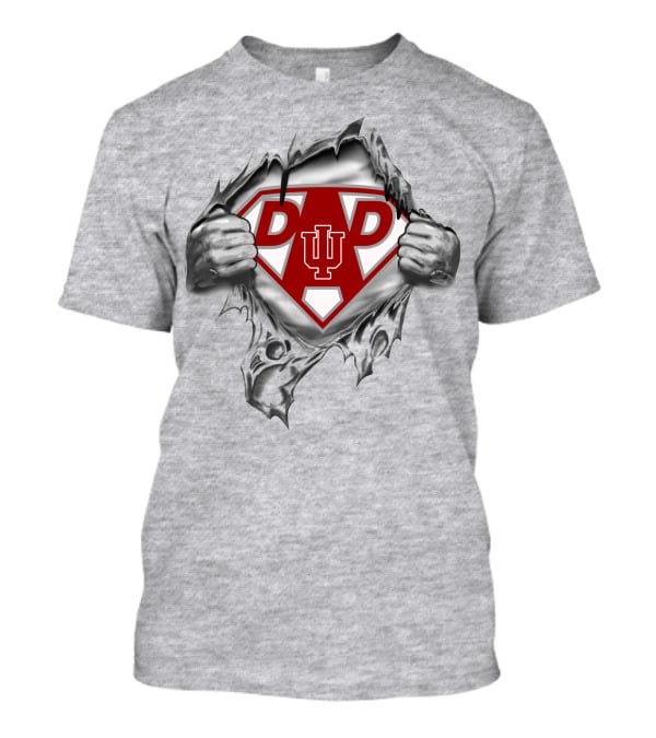 Indiana Hoosiers Super Dad With Iu Logo And Superman Symbol T-Shirt
