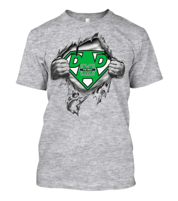 Marshall Thundering Herd Super Dad Logo The Herd Superman Style T-Shirt