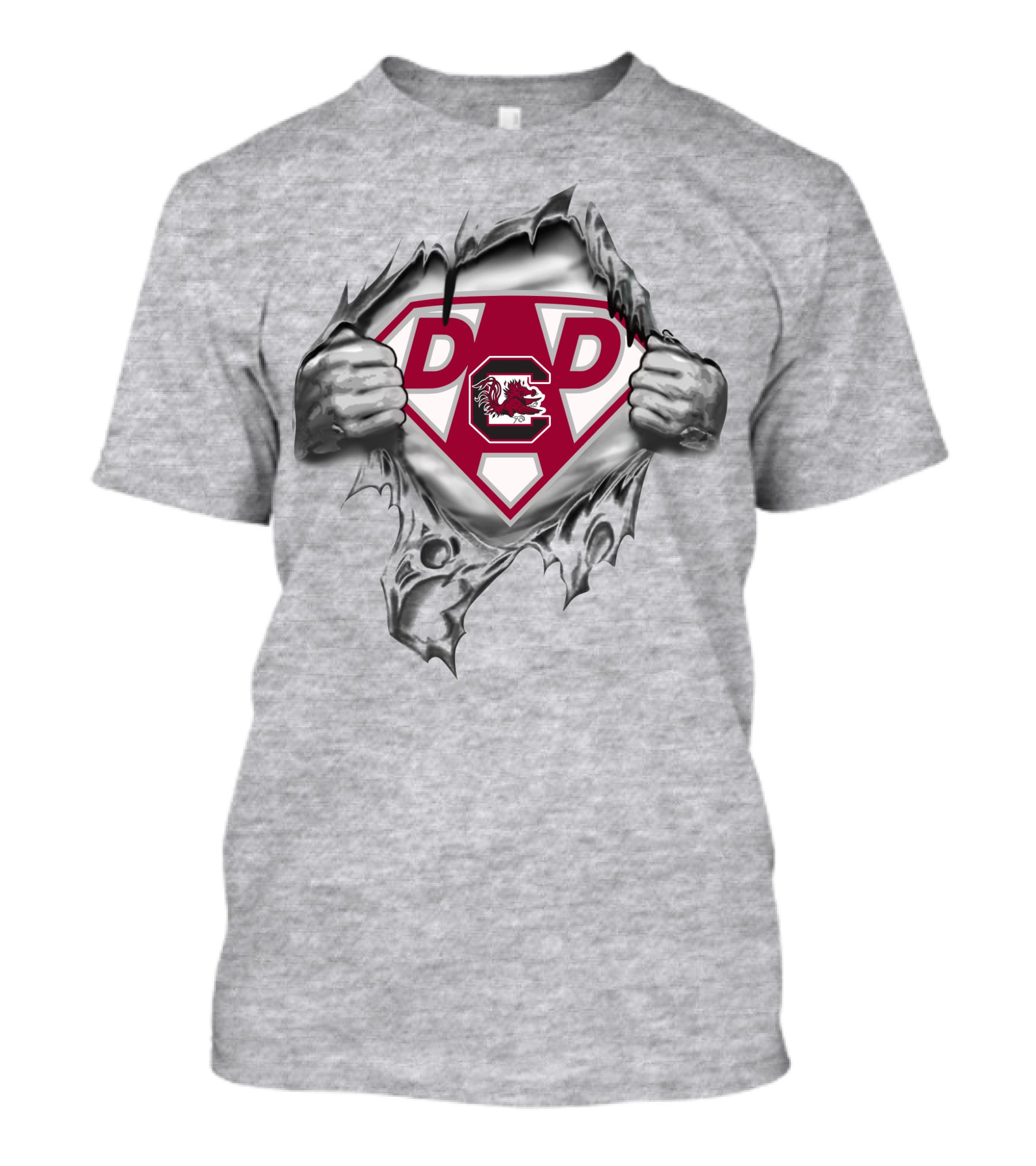 Super Dad South Carolina Gamecocks Emblem Tearing T-Shirt