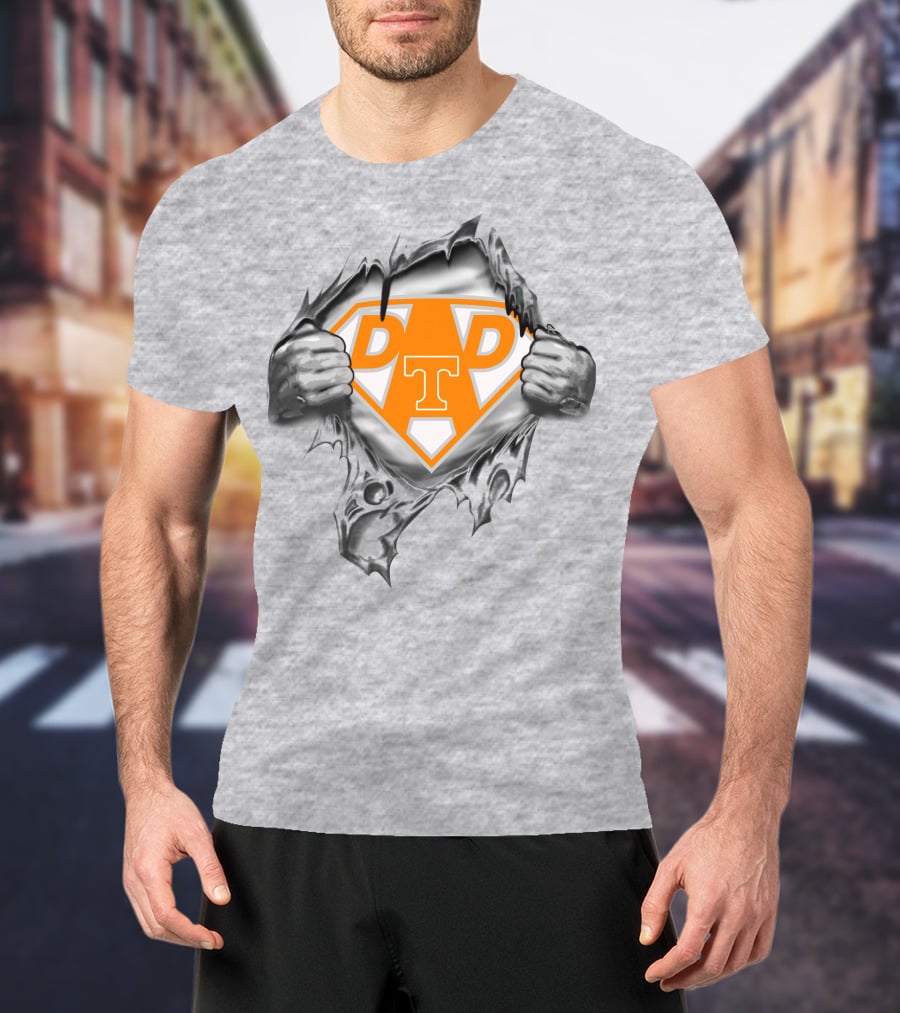 Tennessee Volunteers Dad Superhero Logo Orange T-Shirt