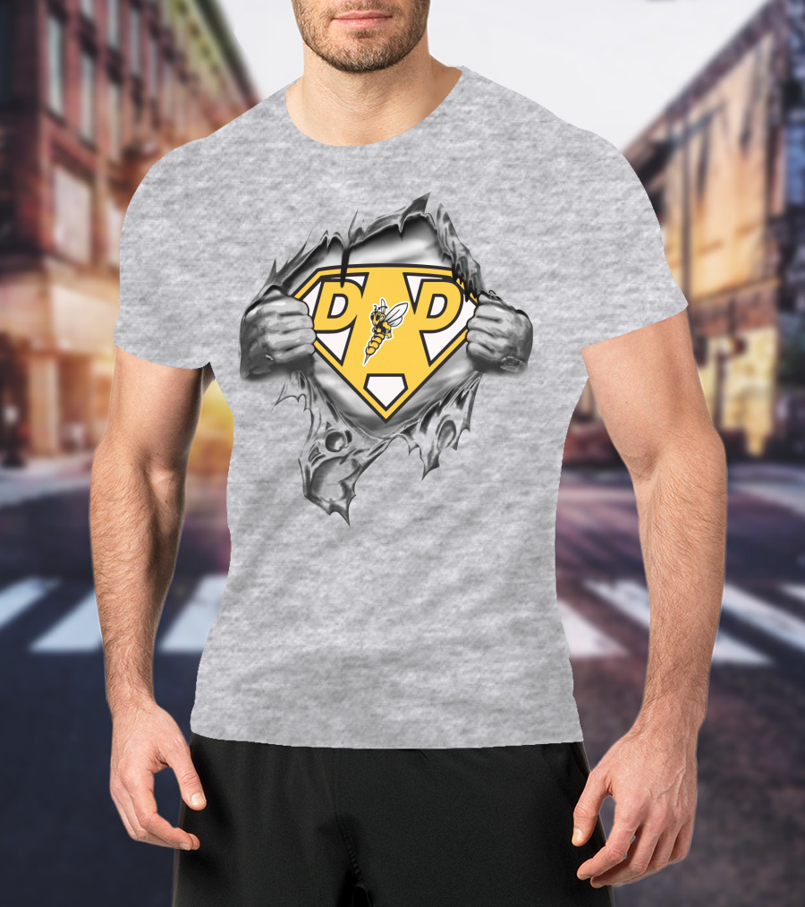 Superior Yellow Jackets Dad Superhero Honeybee T-Shirt