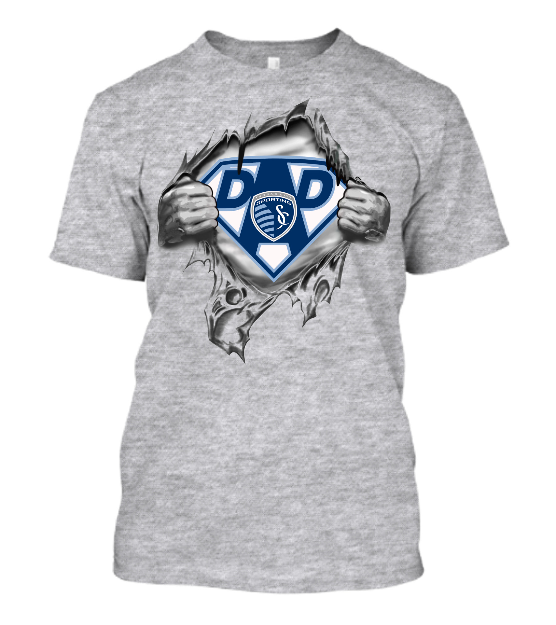 Sporting Kansas City Super Dad Shield Logo Upper Body Breakthrough T-Shirt