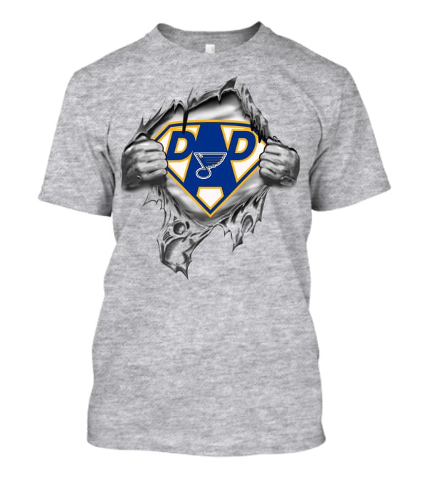 St Louis Blues Super Dad Hockey Hero T-Shirt