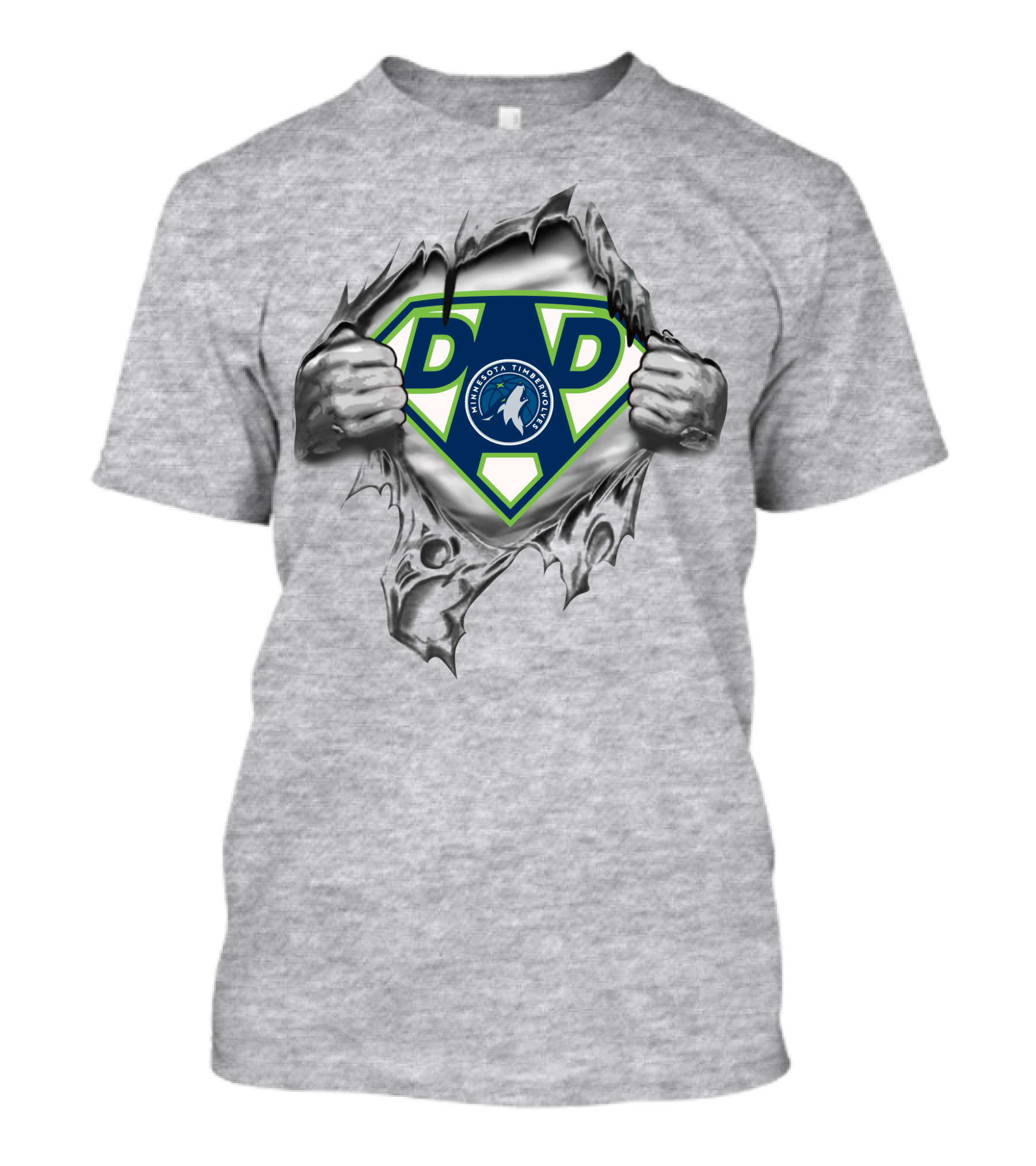 Minnesota Timberwolves Dad Superhero Logo 319 T-Shirt