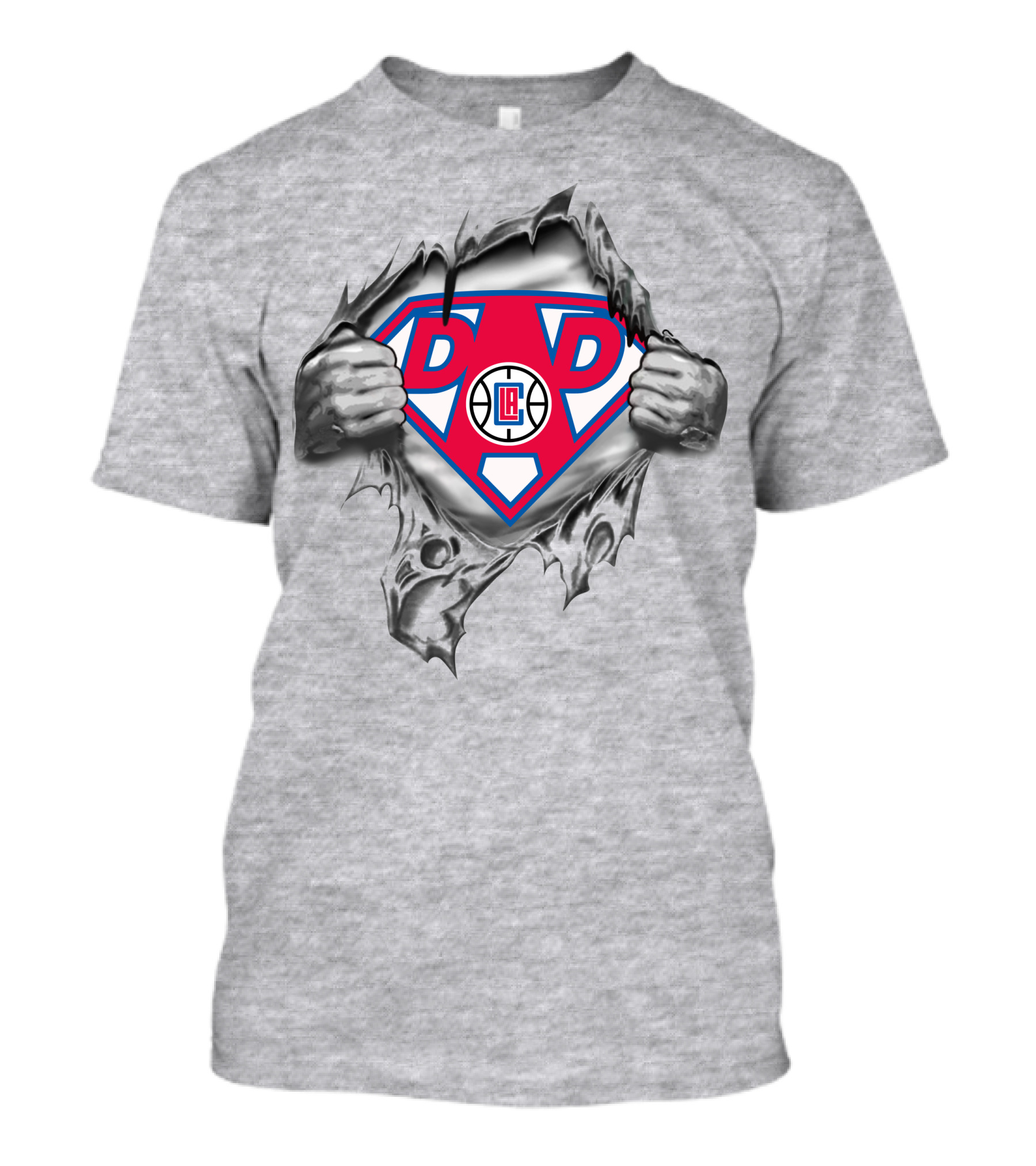 La Clippers Super Dad Superman Logo With Basketball T-Shirt