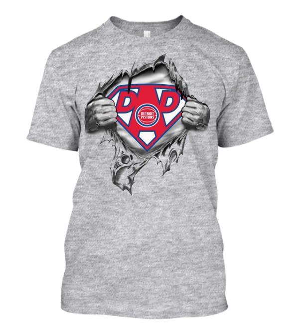 Detroit Pistons Super Dad Logo Superman Style T-Shirt