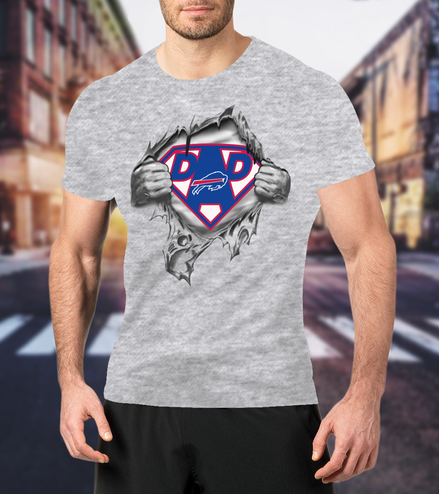 Buffalo Bills Dad Superhero Emblem Rip T-Shirt