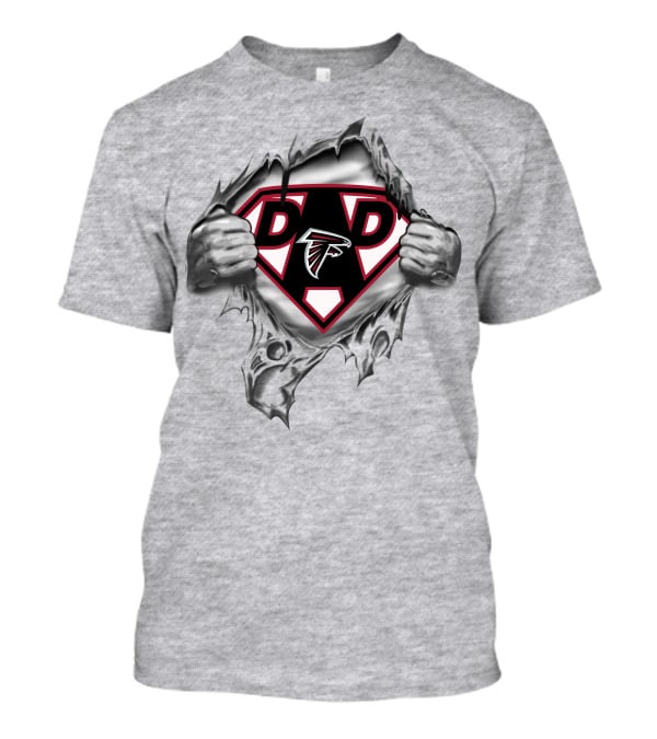 Atlanta Falcons Dad Superhero Emblem Rip T-Shirt